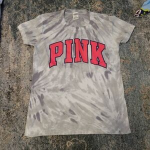 PINK Victoria's Secret Gray Tie-Dye Tee Size M